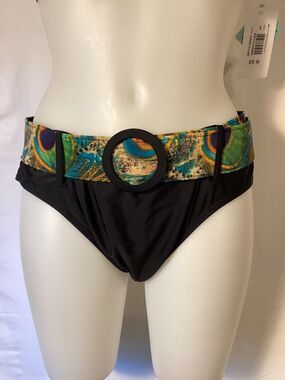 1818 NWT Bikini Bay M/M 31B PPGR Thick Belted Bottom Only Size 12